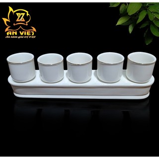 Bộ Áng 5 Ly Nước Trắng Viền Vàng - Nội Thất An Việt - 1515T