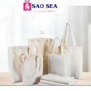 [Không khoá] Túi tote trắng trơn size 35x40cm, phôi túi trắng vẽ nghệ thuật, phong cách tối giản hàng ngày, túi thêu