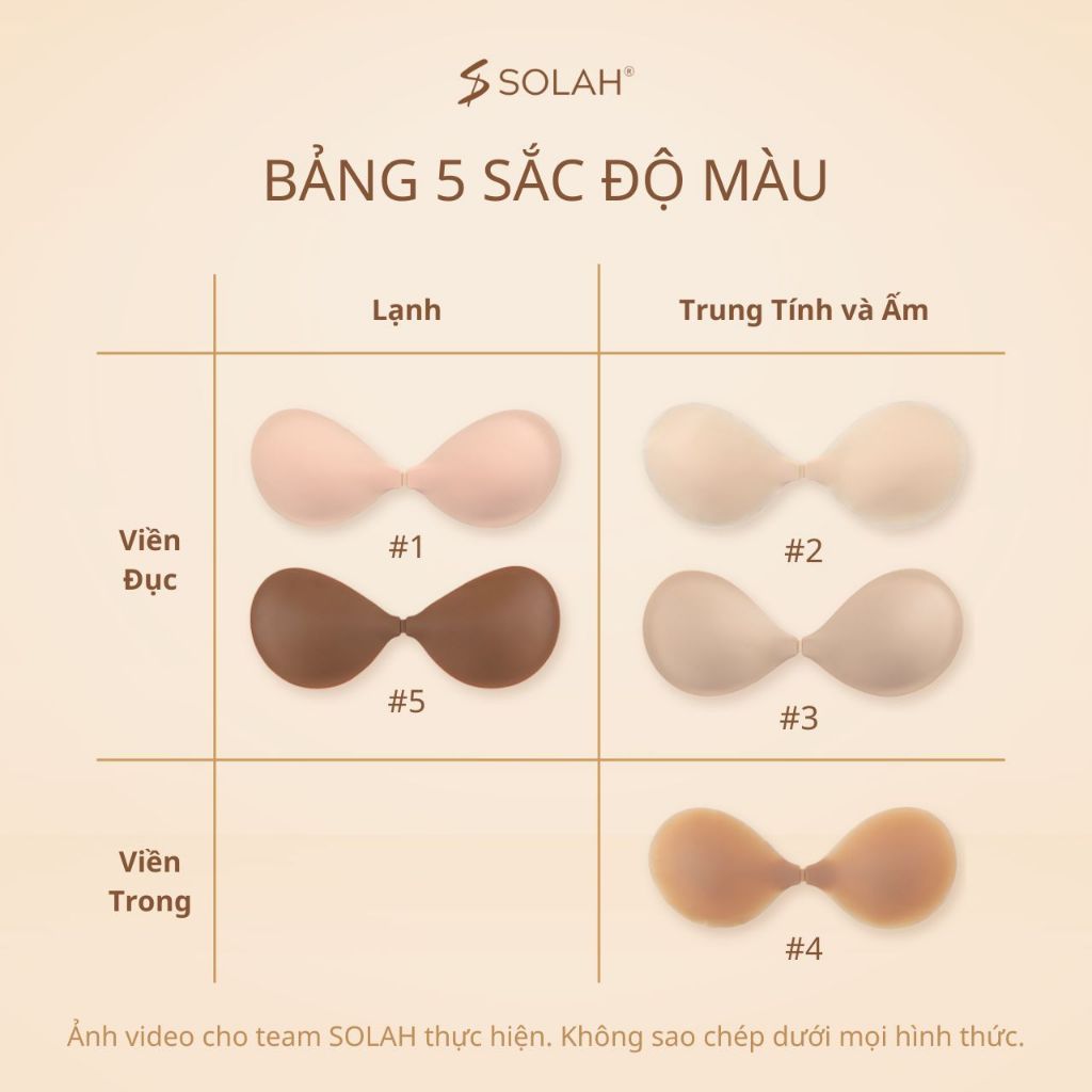 Áo Bra Dán Ngực Silicon SOLAH Che Kín Sẹo Thâm Mỡ Nách Bigsize 5 Màu Nâng Ngực Tạo Khe Đi Biển BR02