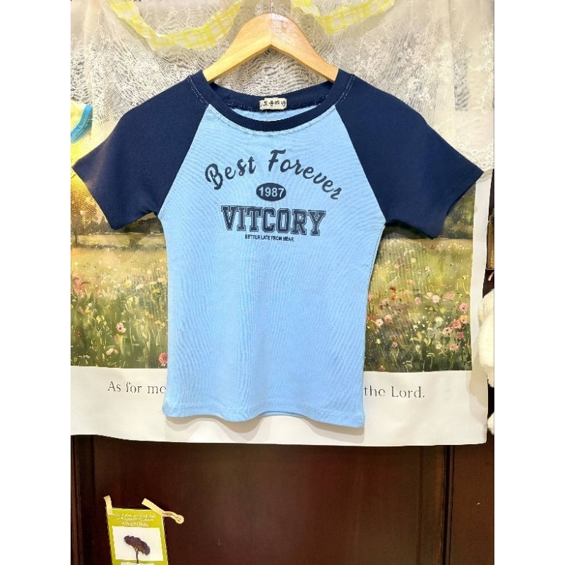 Áo thun baby tee tay phối màu