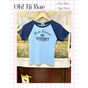 Áo thun baby tee tay phối màu