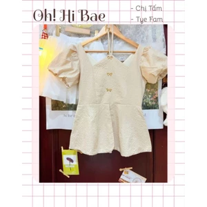 Set tiểu thư chân váy lưới áo tay phồng (sẵn)