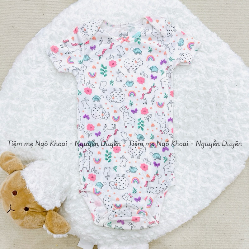 [MD195] 18-24M Body chip/áo liền thân ngắn tay xuất xịn cho bé gái 11-13kg