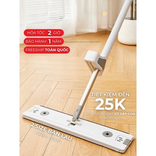 Bộ Chổi Lau Nhà Gấp Gọn Tặng Kèm Chậu và 4 Miếng Lau Mới Nhất 2025 , Chổi Lau Nhà Kèm Thùng gấp gọn Tặng 4 miếng lau