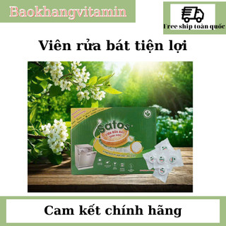 Viên rửa bát Satos sinh học cho máy rửa chén bát siêu sạch tiện lợi hộp 40 viên