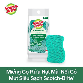 Miếng rửa chén hạt nổi siêu sạch Scotch-Brite 3M đa năng, mút hạt nổi kháng khuẩn, không bám cặn bẩn gây mùi, dễ vệ sinh