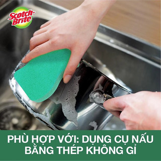 Miếng rửa chén hạt nổi siêu sạch Scotch-Brite 3M đa năng, mút hạt nổi kháng khuẩn, không bám cặn bẩn gây mùi, dễ vệ sinh