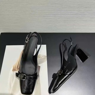 Giày sandal cao gót mũi  vuông 5P và 7P 4 màu Xinh Xắn và tôn dáng Giày Bánh Bèo mã SandalBeltmuivuong