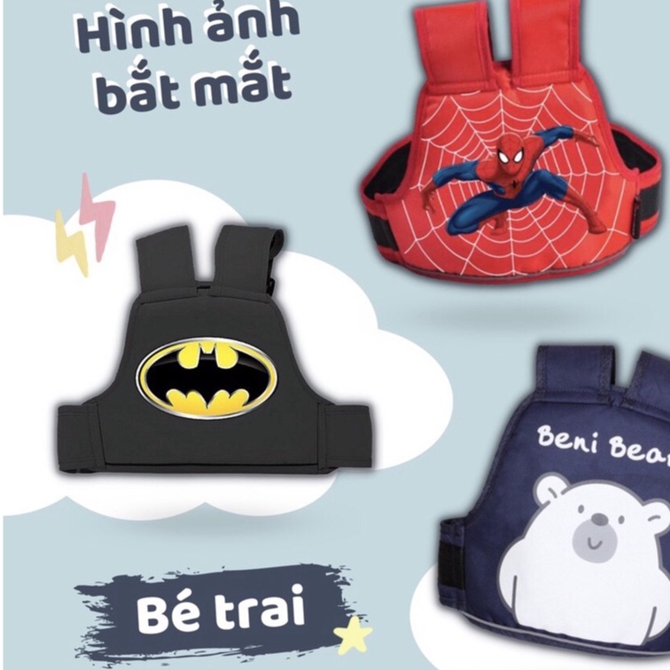 Đai đi xe máy an toàn cho bé có thể ngồi trước hoặc sau từ 1-10 tuổi chất liệu thoáng khí chắc chắn