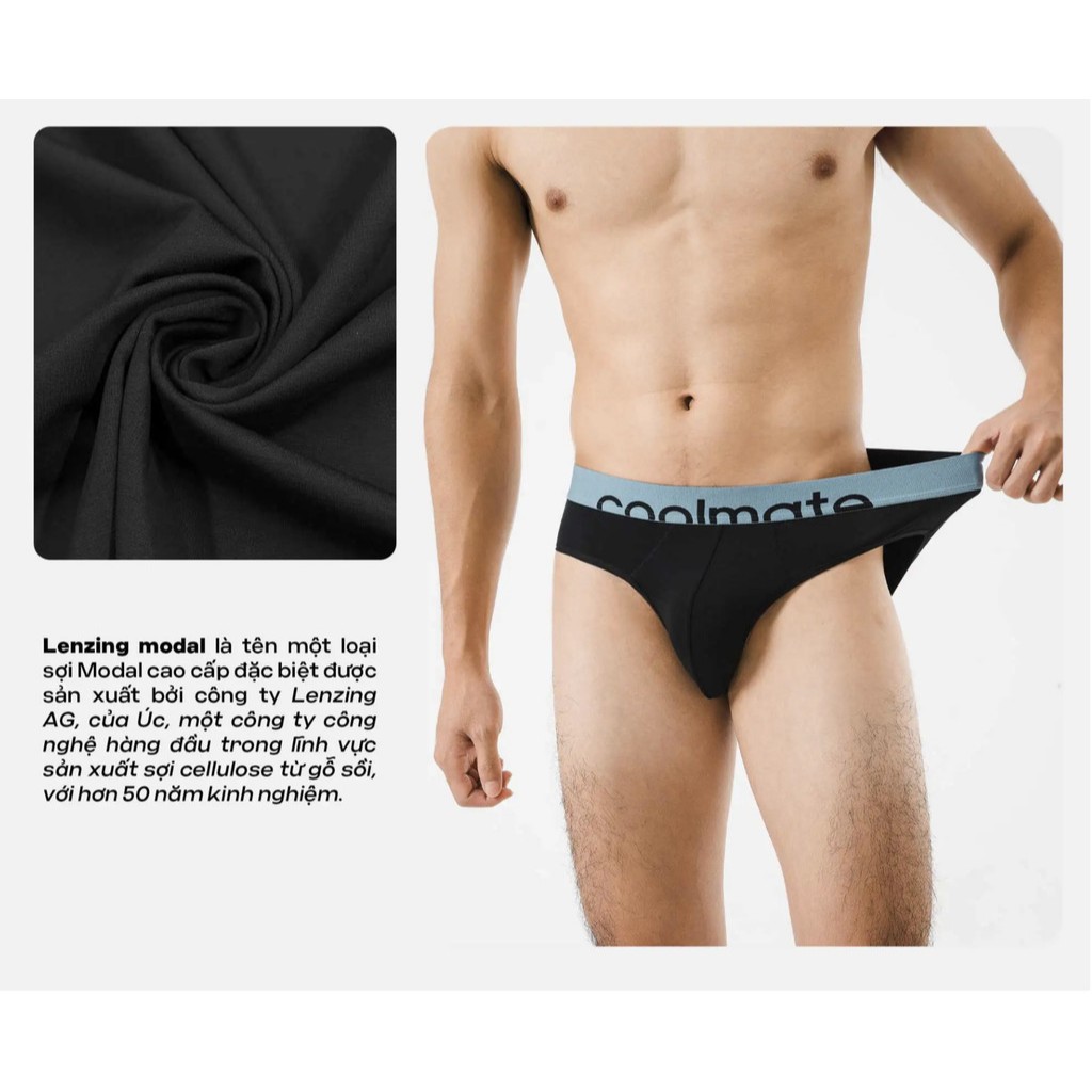 [MUA 3 TẶNG 1]Combo 3 quần lót brief tam giác Lenzing Modal cạp logo hút ẩm co giãn tốt Coolmate