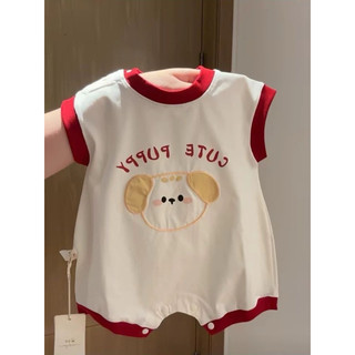 Bodysuit viền gấu con cute dễ thương cotton mát mẻ mùa hè cho bé phong cách hàn quốc