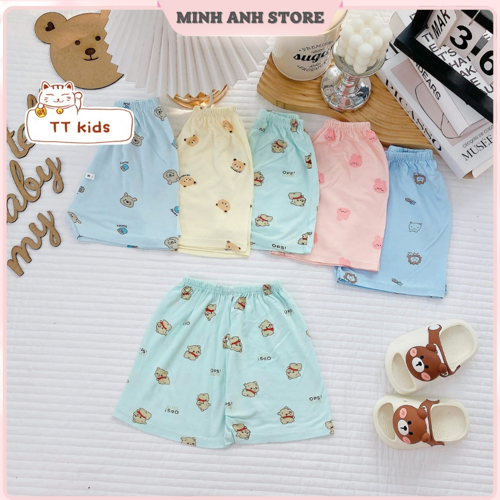 [Set 5-10] Quần Đùi cho bé sơ sinh vải thun lạnh mềm mịn mát với 5 màu size cho bé từ 4-15kg QCM01
