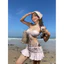 Bikini đi biển áo bản ngang rút dây trước ngực quần kín mông ( che tên sp)