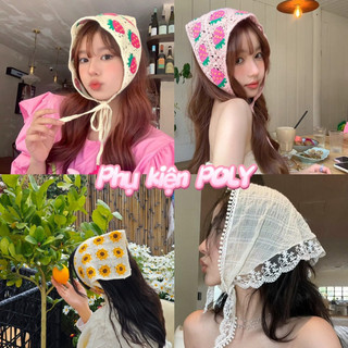 Khăn choàng đầu tam giác bằng len khăn turban vải len nhiều màu dễ thương