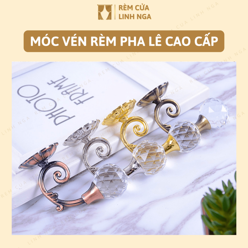 Móc Vén Rèm Pha Lê Cao Cấp - Núm Vén Rèm Hợp Kim Nhôm Mạ Kẽm Đính Pha ...