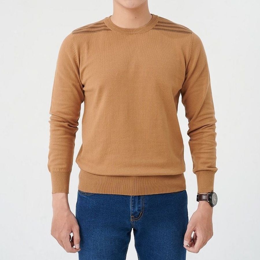 MERRIMAN SALE - Áo Len Nam Cao Cấp Dài Tay, Màu Nâu, Xanh Dương, Họa Tiết Trơn, Form Regular