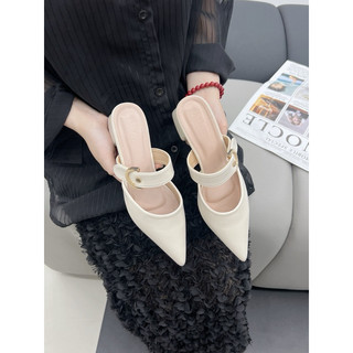 Dép Gót thấp 3cm trang trí khóa chữ D trong sáng , bắt mắt cực êm chân Giày Bánh Bèo mã Depkhoad3cm