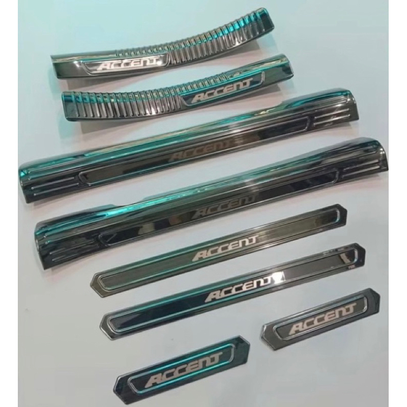 Ốp bậc cửa, nẹp bước chân xe #huyndai Accent 2018-2025 vân titan hàng cao cấp