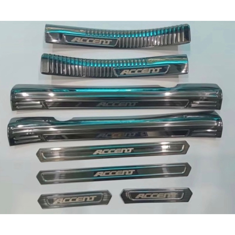 Ốp bậc cửa, nẹp bước chân xe #huyndai Accent 2018-2025 vân titan hàng cao cấp