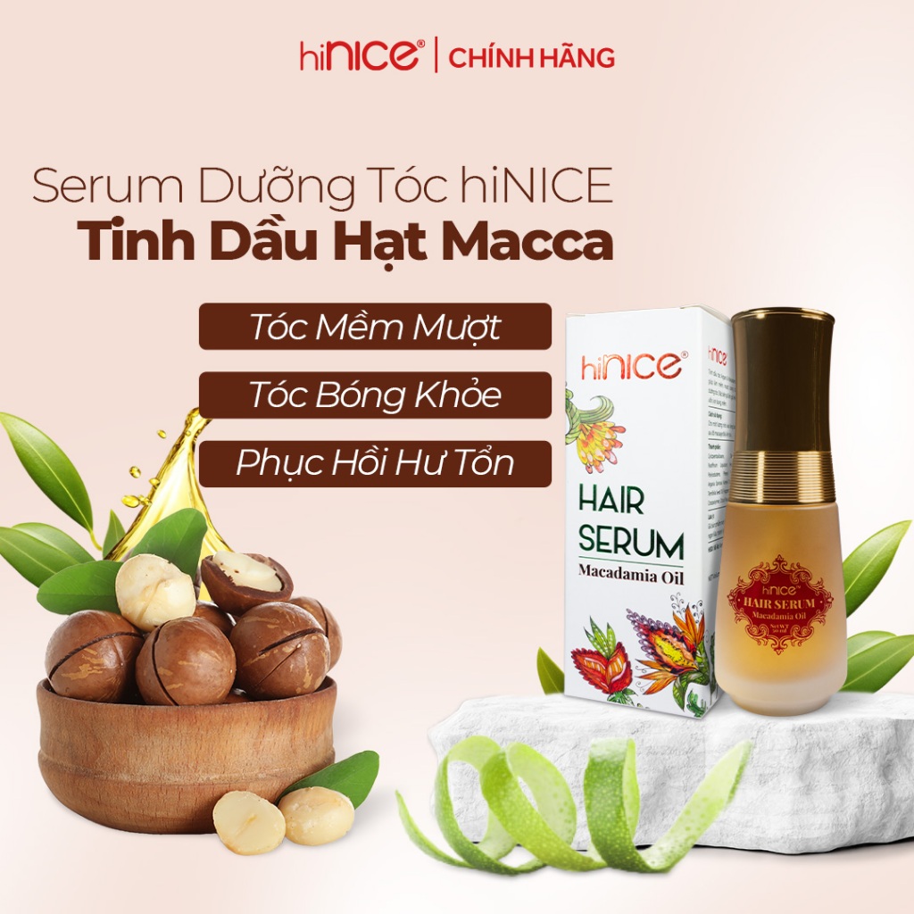 Ảnh Serum Dưỡng Tóc hiNICE Hạt Macca Giúp Tóc Mềm Mượt Và Hỗ Trợ Phục Hồi Tóc Hư Tổn 50ML 3