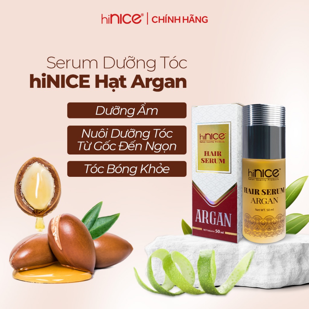 Ảnh Serum Dưỡng Tóc hiNICE Chiết Xuất Argan Giúp Dưỡng Ẩm Và Nuôi Dưỡng Tóc Từ Gốc Đến Ngọn 50ML 3