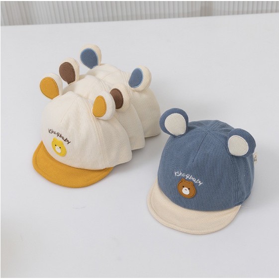 Mũ lưỡi trai trẻ em hình gấu cho bé 3-18 tháng dễ thương Chất liệu cotton có điều chỉnh to nhỏ saubabi
