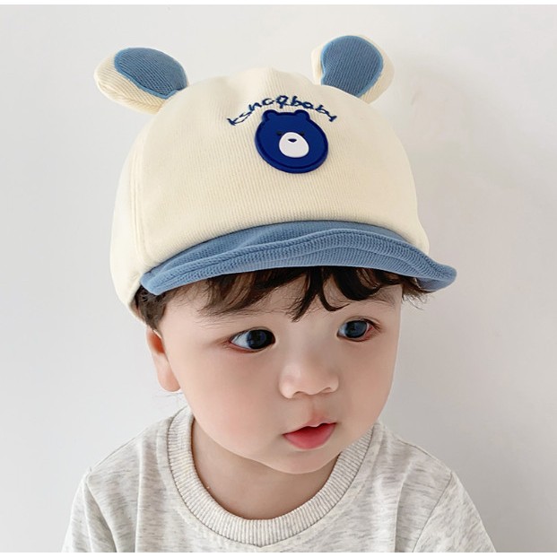 Mũ lưỡi trai trẻ em hình gấu cho bé 3-18 tháng dễ thương Chất liệu cotton có điều chỉnh to nhỏ saubabi