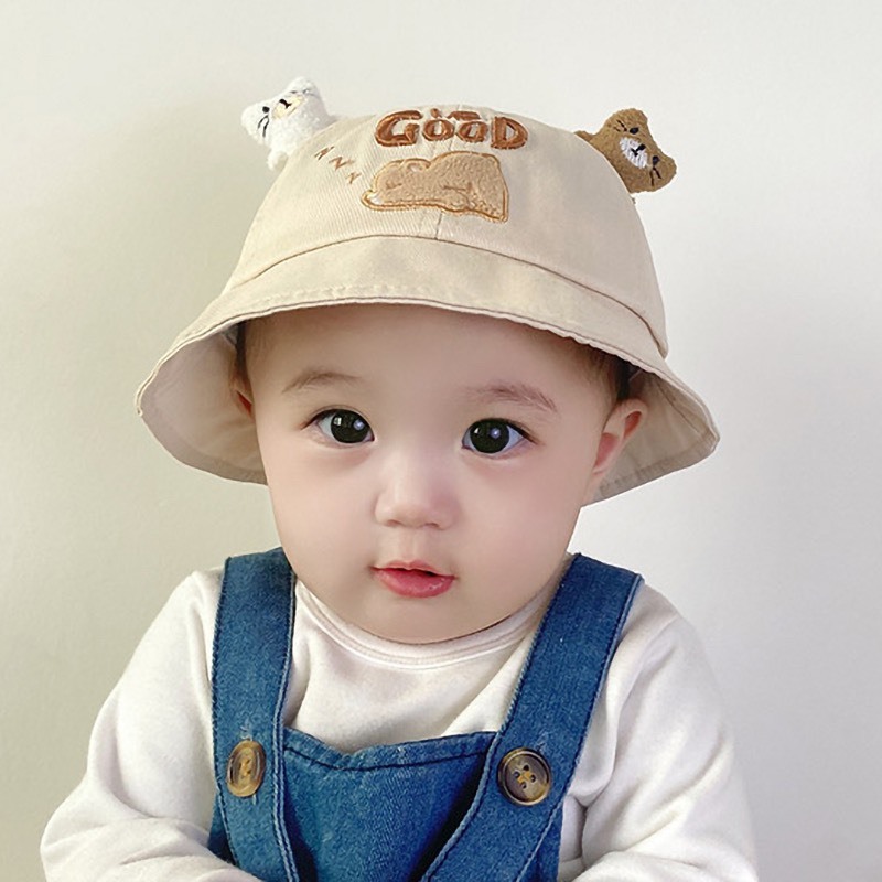 Nón/Mũ vành tai gấu GOOD không kèm chắn giọt có quai chống tuột cho bé 0-3 tuổi saubabi