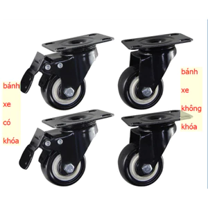 Bánh xe đẩy hàng 50mm chịu tải 150kg gắn cho xe kéo xe