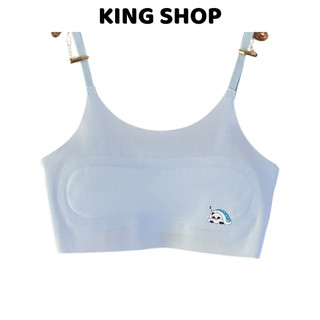 Set 3 Áo Lá Cho Bé Gái Su Mềm Hình Gấu (Size 20-57Kg), Áo Lót 2 Dây Mỏng Chống Hằn King Shop B-898