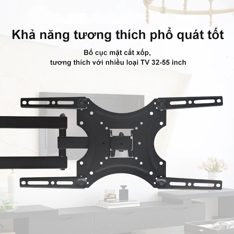 BESTPOOL Giá treo tivi xoay đa năng14-55 inch Giá treo tường TV khớp nối chuyển động đầy đủ, có xoay và nghiêng - ảnh 7