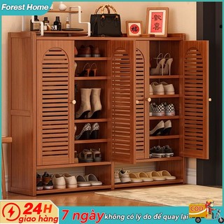 Tủ giày Cây tre nhiên thông thoáng chống bụi tủ giày 2 3 4 cửa nhiều tầng Giá để giày dung lượng lớn