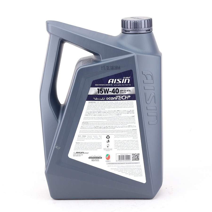 Dầu Nhớt Bán Tổng Hợp AISIN Econtech+ CI4/SL 15W40 4 Lít ECSI1544P