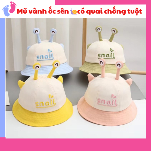 Mũ vành nón tai bèo ỐC SÊN đáng yêu cho bé trai bé gái. chất liệu Cotton mềm mịn, thoáng khí saubabi