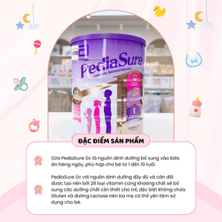 Sữa Bột PediaSure Úc Mẫu Mới 850g Giúp Tăng Sức Đề Kháng, Bổ Sung Vitamin Hỗ Trợ Tiêu Hoá Cho Bé