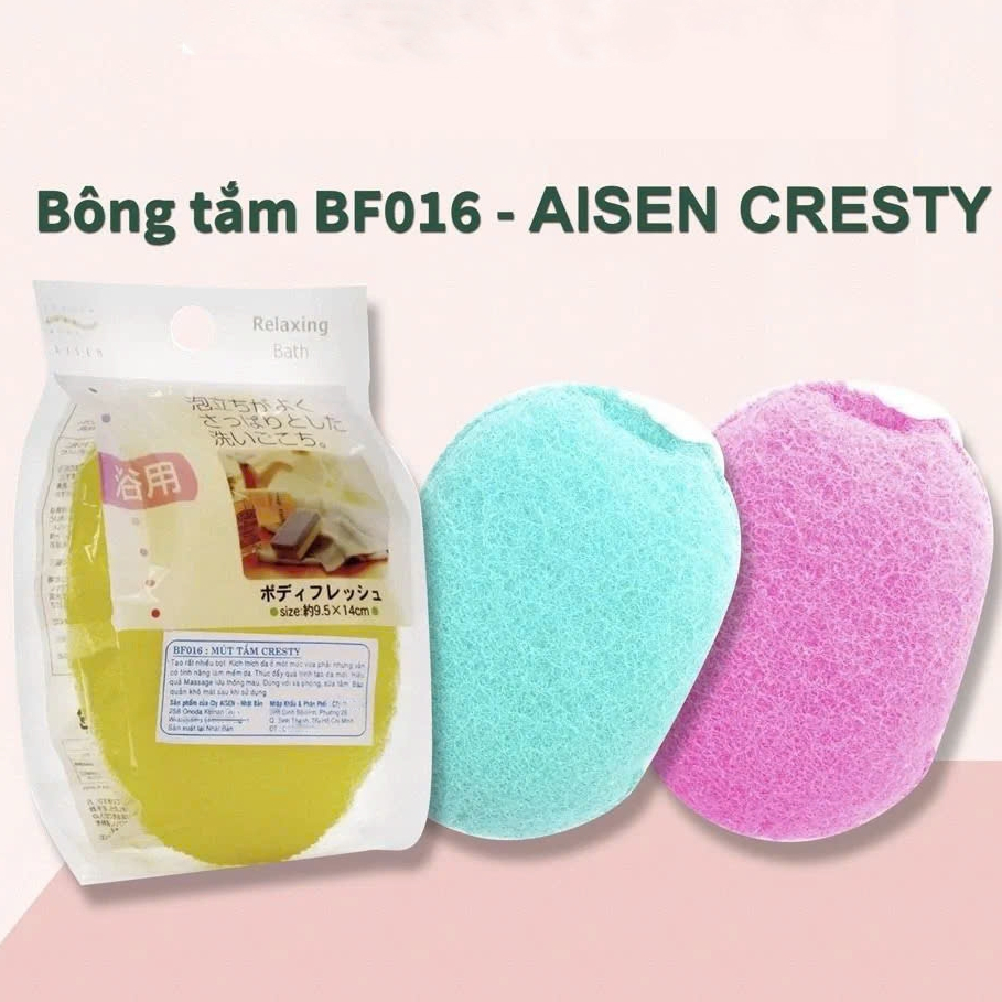 [HÀNG CHÍNH HÃNG] Mút tắm Aisen BF016 Cresty Nhật Bản 2 mặt (Made in ...