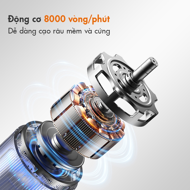 Ảnh Máy cạo râu thông minh Gaabor ER-T01 đầu cạo 3D ôm vòng, chống nước IPX7 nhỏ gọn dễ dàng mang đi 3