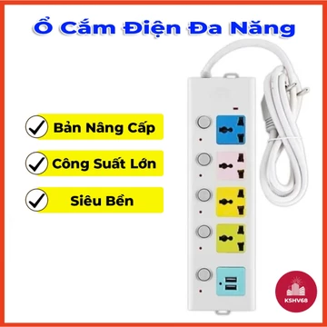 Ổ Cắm Điện M1 Công Suất Lớn Đa Năng Dây Dài Ổ Cắm Điện Thông Minh 2 Cổng Cắm USB Chống Giật An Toàn
