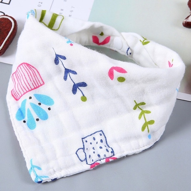 Set 5 Yếm Xô Nhăn Tam Giác 6 Lớp Manny Cho Bé Yêu / Khăn yếm ăn saubabi