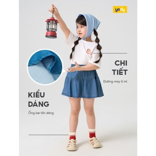 [Đồng giá] Chân Váy Bé Gái Denim Ngắn Xoè YODY mềm mại, thoáng khí GKSK25S001