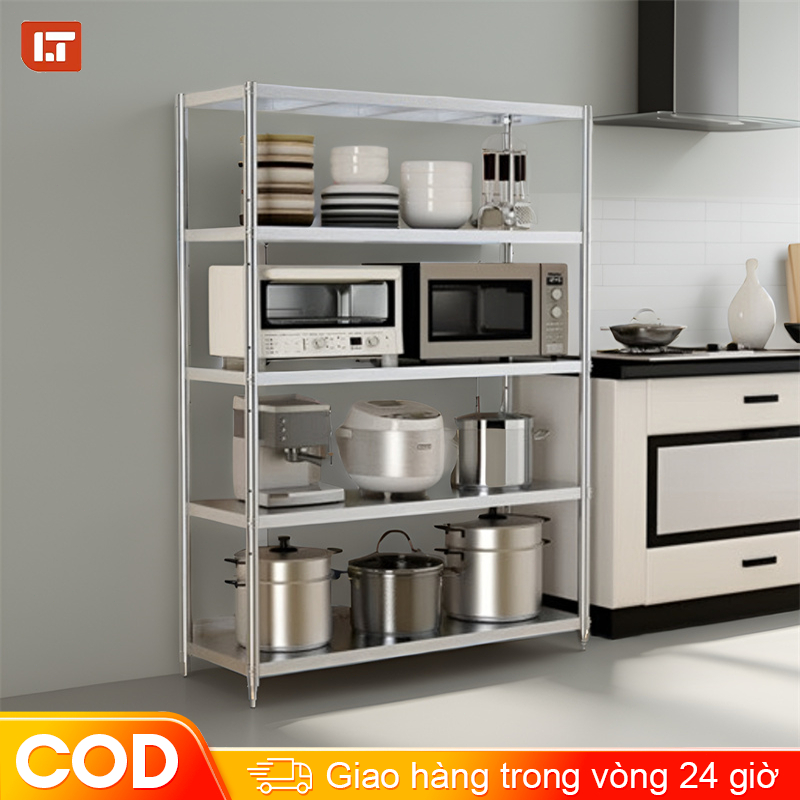 Kệ Inox Nhà Bếp Cao Cấp Có thể chịu được 300kg Kệ inox 4 tầng | Shopee ...
