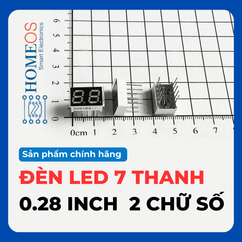 Led 7 Thanh 0.28inch 2 chữ số, Led đồng hồ, dương chung(sáng đỏ)