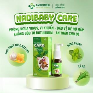 Siro Ho Nadibaby Care Dạng Xịt Cho Bé Giảm Ho Đờm, Viêm Đường Hô Hấp, Tăng Sức Đề Kháng- Lọ 15Ml