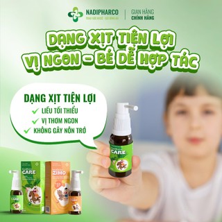Siro Ho Cho Bé Nadibaby Care Dạng Xịt – Giảm Ho Khan, Ho Có Đờm, Viêm Họng – Chiết Xuất Tỏi, Mật Ong, Húng Chanh
