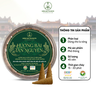 [OCOP 4 SAO - TẶNG LƯ XÔNG] Hộp nụ hương bài Tân Nguyên 45 viên, thơm dịu ngọt, xông nhà, thanh lọc không khí, khử ẩm