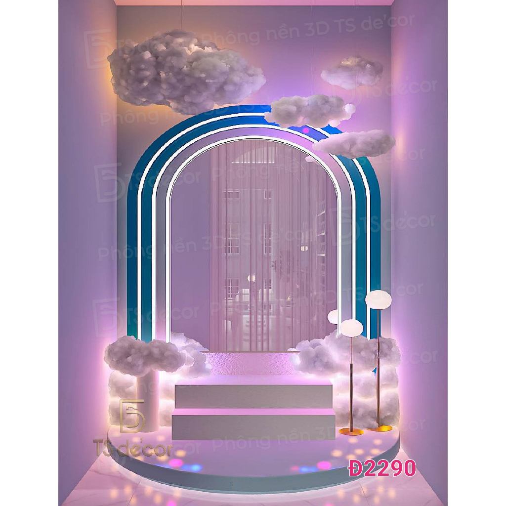 Mẫu background phông nền 3D 5D vibe mơ mộng dịu dàng decor studio, phòng ngủ