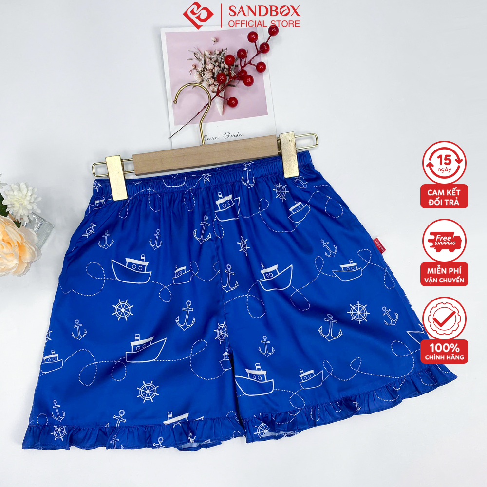 Ảnh Quần Đùi, Quần Short Nữ SANDBOX Lụa Latin Cao Cấp Mềm Mịn,Thoáng Mát, Form Rộng Thoải Mái QSL25001 3