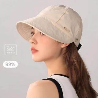 Mũ chống nắng vành rộng trơn hở nửa đầu HAZIN vải kaki cao cấp, có móc đeo khẩu trang, đa dạng màu sắc
