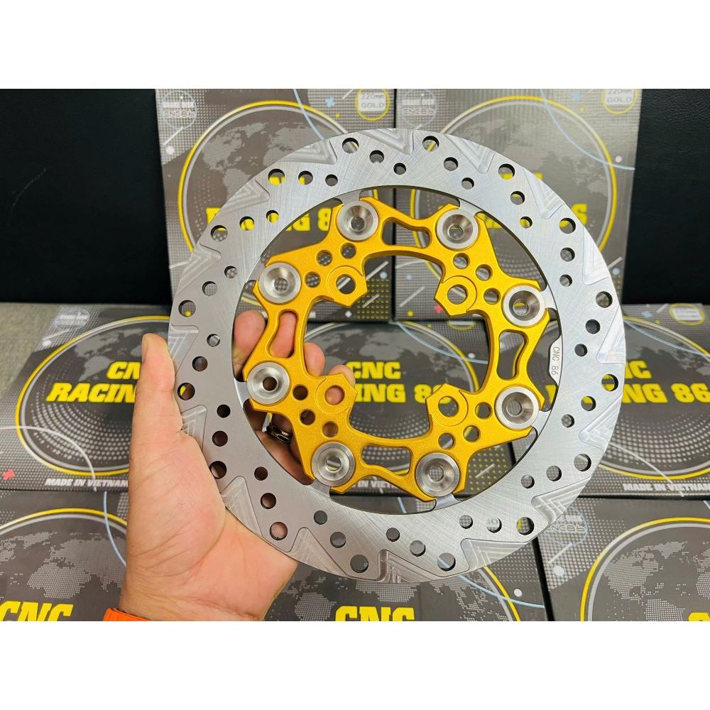 Đĩa thắng xe máy CNC Racing86 220mm gắn Wave FuLed Airblade Vario Dream Sirius.....hàng chất lượng Cao Cấp