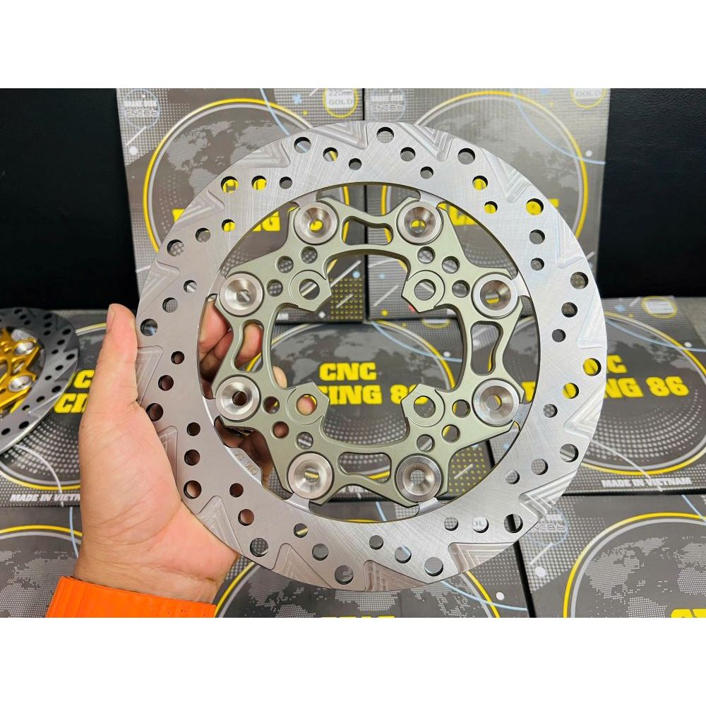 Đĩa thắng xe máy CNC Racing86 220mm gắn Wave FuLed Airblade Vario Dream Sirius.....hàng chất lượng Cao Cấp
